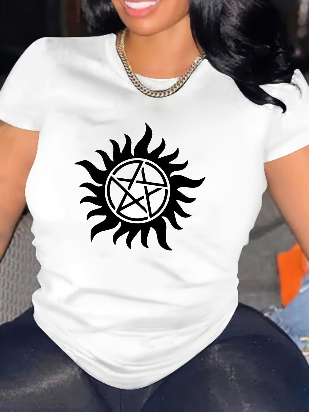 Tropical Daisy Flower Summer Short Sleeve Vacation Casual Print  T-Shirt Random shipment