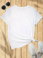 Tropical peony flower summer short sleeve vacation casual print top t-shirt